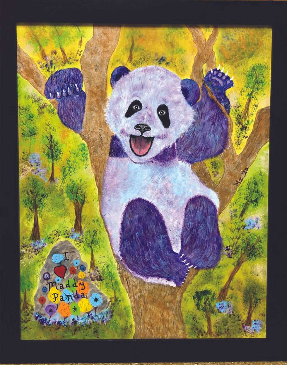 Purple Panda in forest