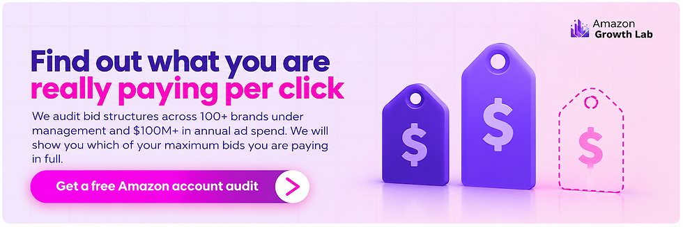 Banner offering a free Amazon account audit of your advertising bid structure