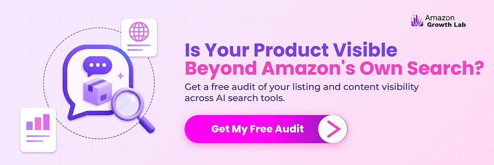 Free Amazon listing audit CTA banner for AI search visibility across ChatGPT and Perplexity