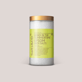 front product shot of Salts&CO scented Epsom bath salts