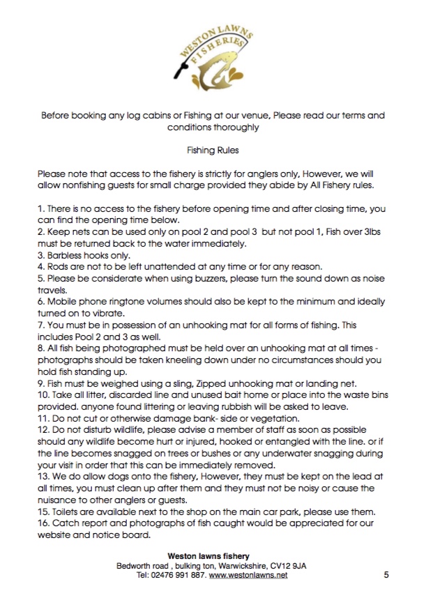Fishing rules