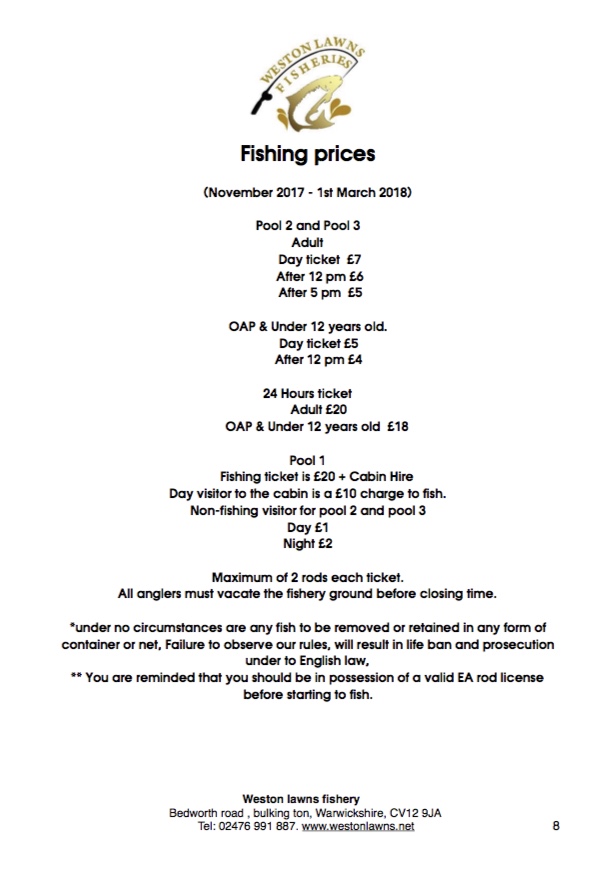 Fishing prices