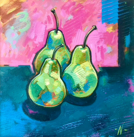 a painting of pears,