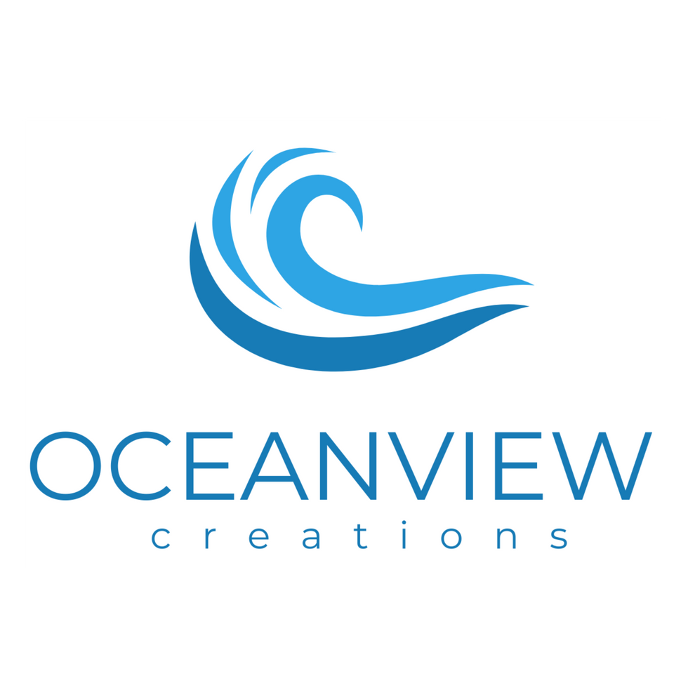 Oceanview Creations Logo with blue wave