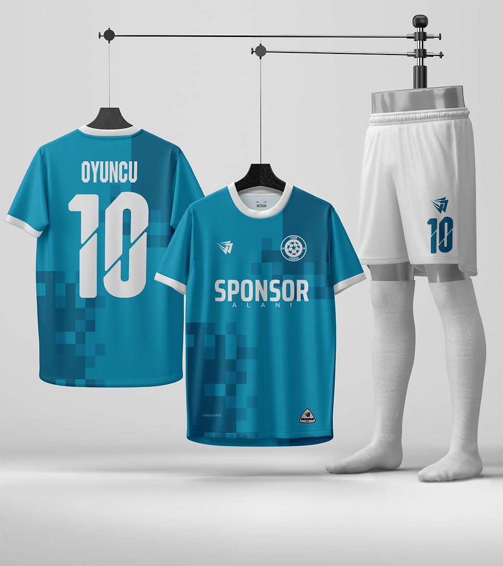 Madrid Mavi Turkuaz Halısaha Forma Tasarla