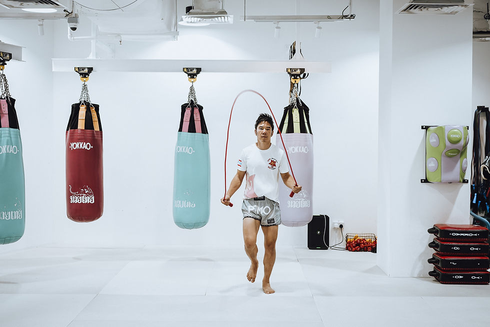 skipping during muay thai class in singapore