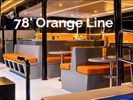 Orange Line sailing at night