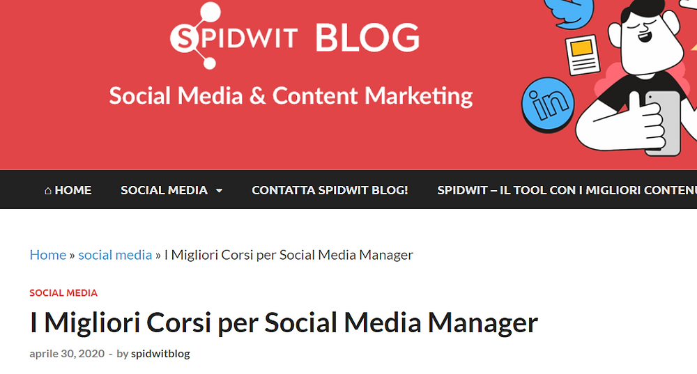 spidwit - migliori corsi da social media manager