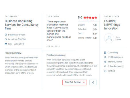 Tibet Tech Solutions Wins First-Ever 5-Star Review on Clutch