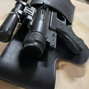 angled view of cosplay imperial officer gun holster black