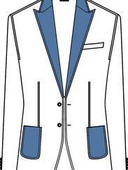 Steigendes Revers Sakko; mit 2 Knöpfen – klassisches Maßsakko mit Steigendes Revers und Pattentaschen