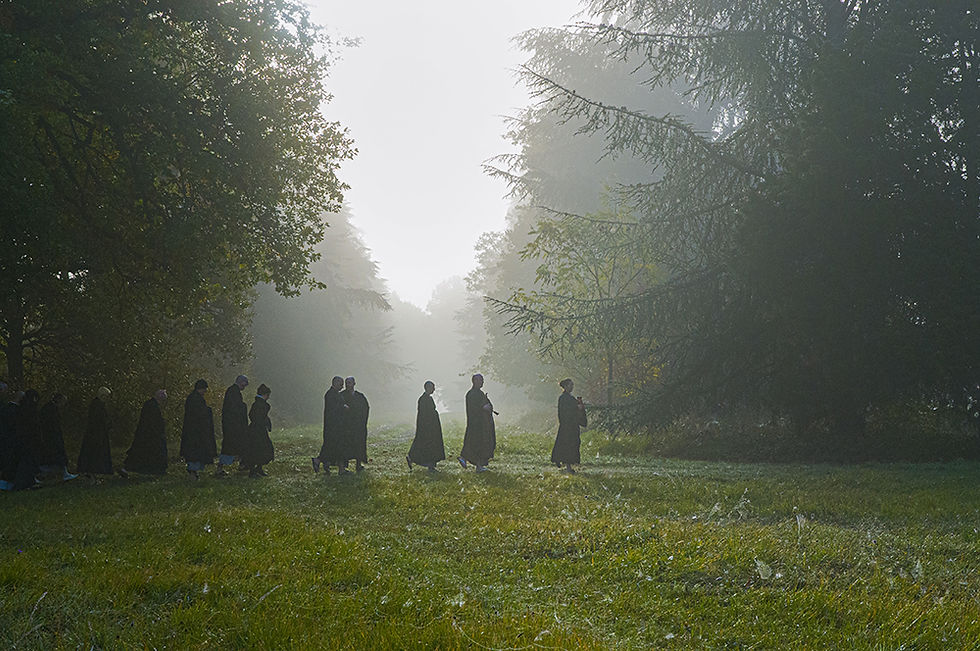 Procession de moines zen