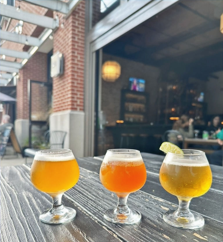Pictured left to right: Third Ward Hazy, Wisco Sipper Golden Ale, La Tortuga
