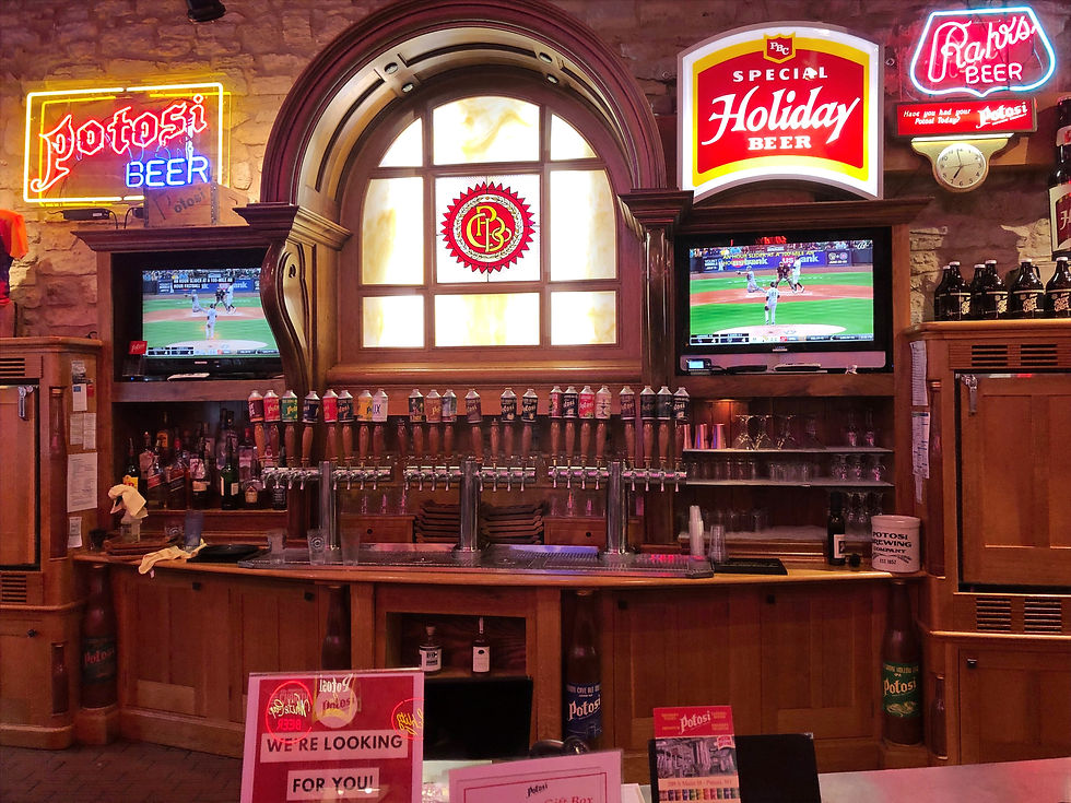 The bar inside of Potosi Brewing