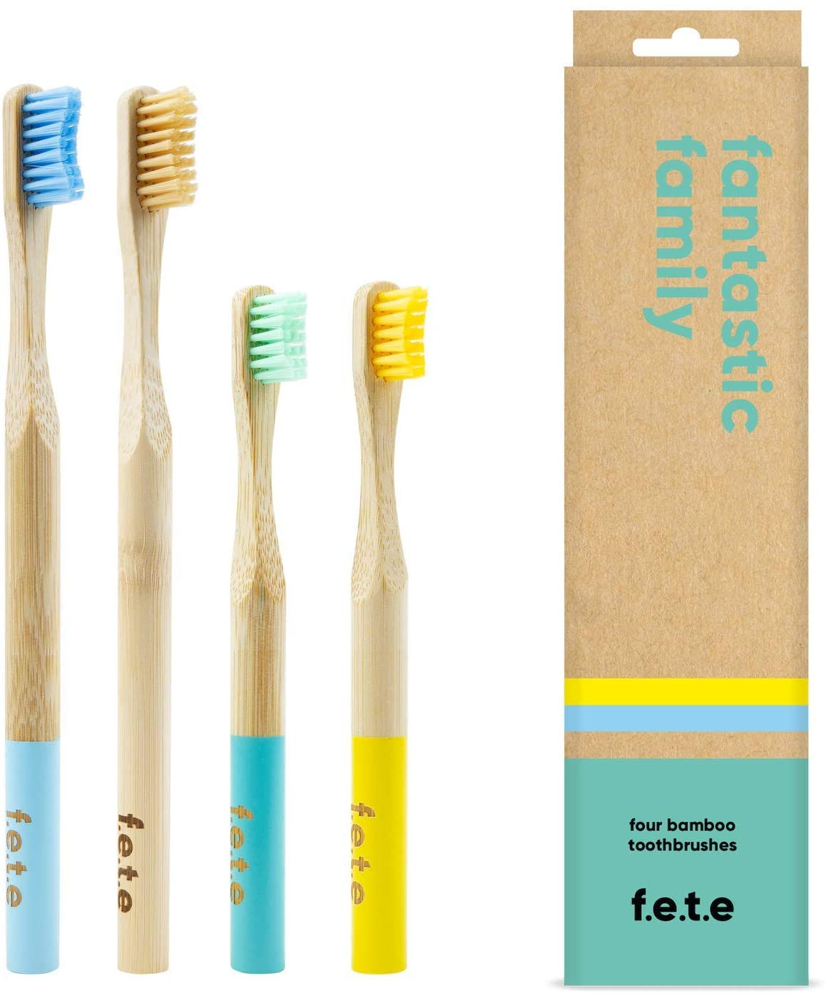 F.E.T.E  Bamboo Toothbrush : Family Pack