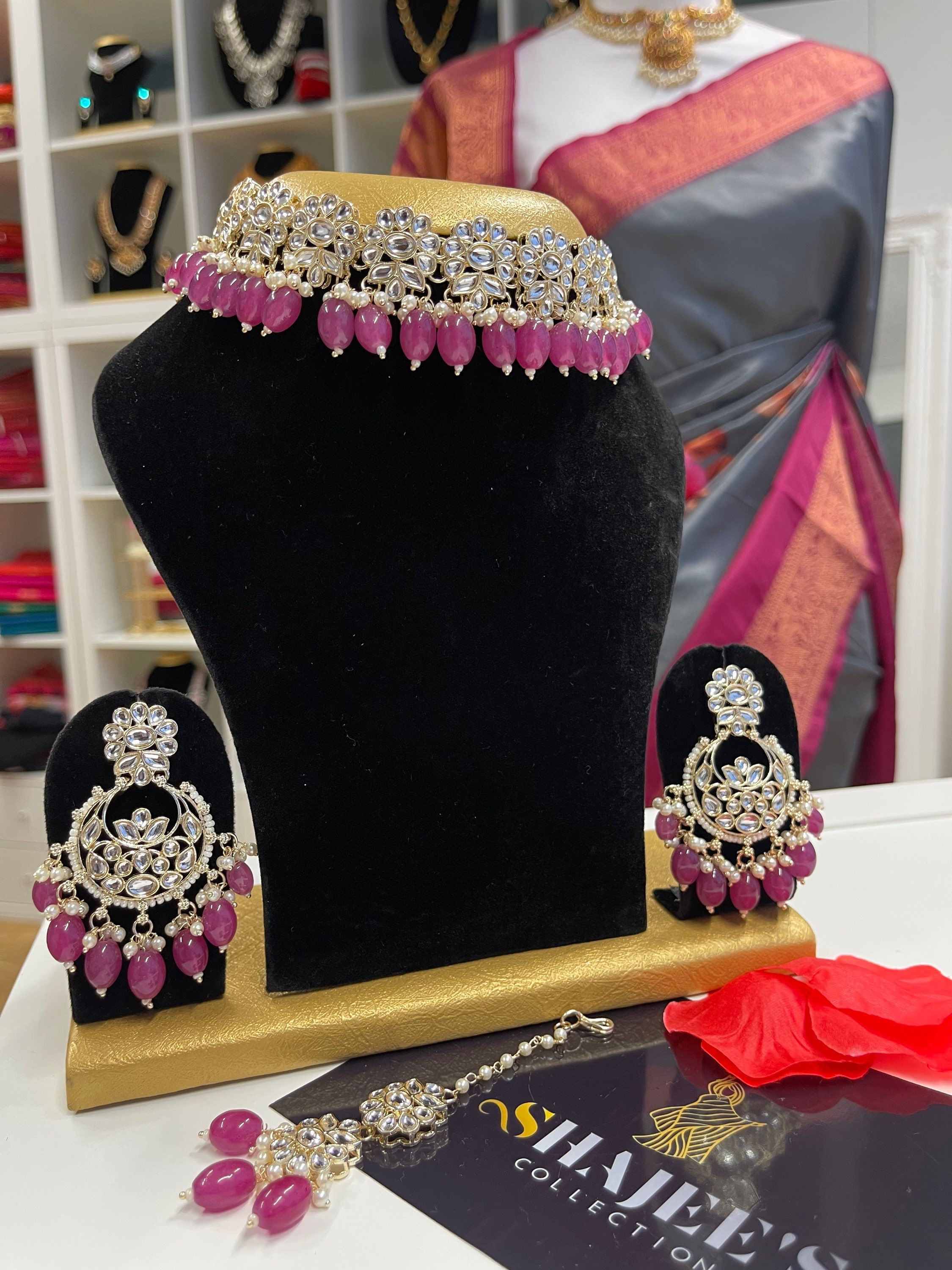 Kundan Choker purple