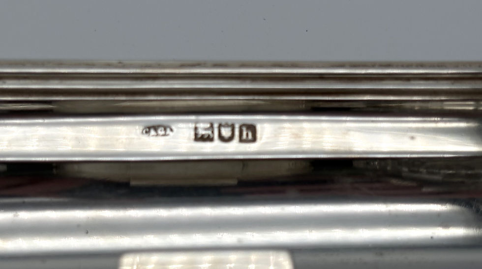 Thumbnail: A hallmarked silver desk standish by Charles and George Asprey, 1923