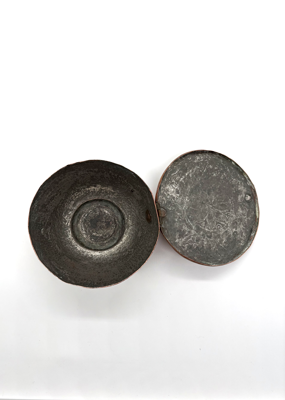 Thumbnail: A late 19th century hand-beaten copper ice cream mould, inside view