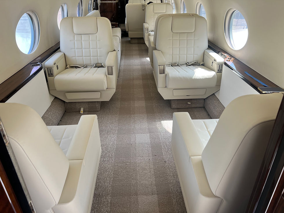 Gulfstream 450 cabin chair re-upholstery re-rag refurbishment cabin interior