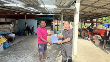  ทำหนังสือแจ้งประชาสัมพันธ์ให้กำนันตำบลบ้านสางและผู้ใหญ่บ้านทุกหมู่บ้าน เพื่อประกาศเสียงตามสายของหมู่บ้าน โดยให้ผู้ประกอบการและนายหน้า รถเกี่ยวข้าว ข้าวโพด