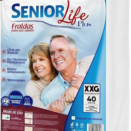 Fralda Geriátrica Senior Life Plus XXG - 40 Unidades