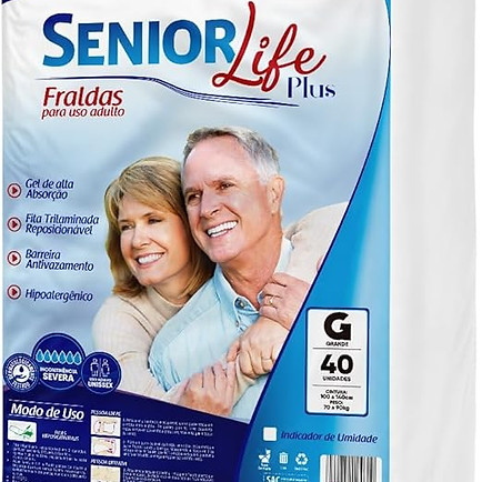 Fralda Geriátrica Senior Life Plus G - 40 Unidades