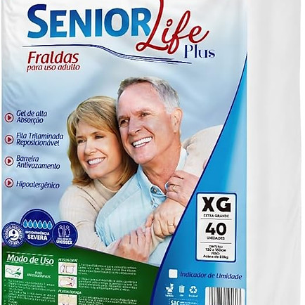 Fralda Geriátrica Senior Life Plus XG - 40 Unidades