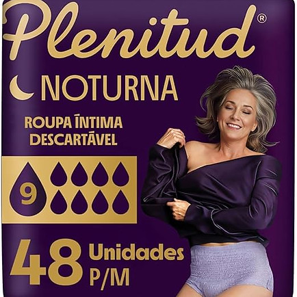 Plenitud Roupa intima noturna para incontinência P M 2X24-48 Un