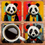Küçük resim: 4'lü Panda Bardak Altlığı