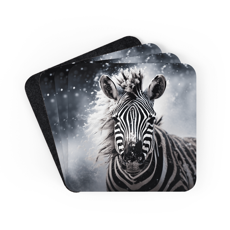 Küçük resim: 4'lü Zebra Bardak Altlığı