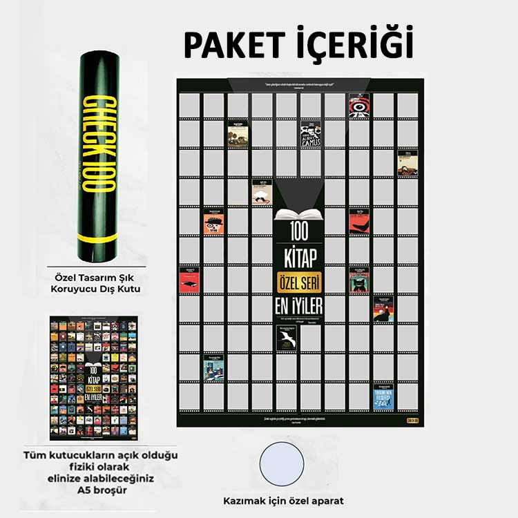 Küçük resim: En İyi 100 Kitap Aktivite Posteri - Kazı Kazan