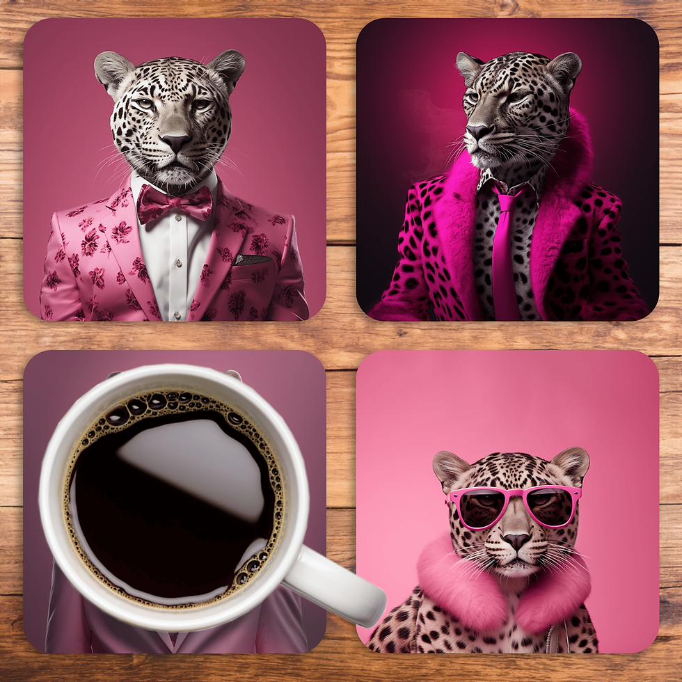 Küçük resim: 4'lü Man Leopard Bardak Altlığı