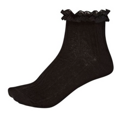 Black Lace-Top Socks