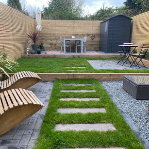 After, Garden Design, Landscape Design, Landscaping, Block Paving, Patio, Turf, Fencing