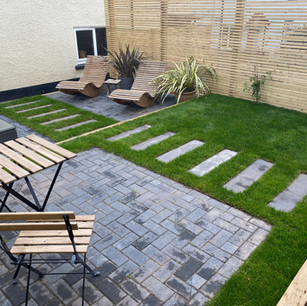 After, Garden Design, Landscape Design, Landscaping, Block Paving, Patio, Turf, Fencing