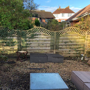 Before, Garden Design, Landscape Design, Landscaping, Block Paving, Patio, Turf, Fencing