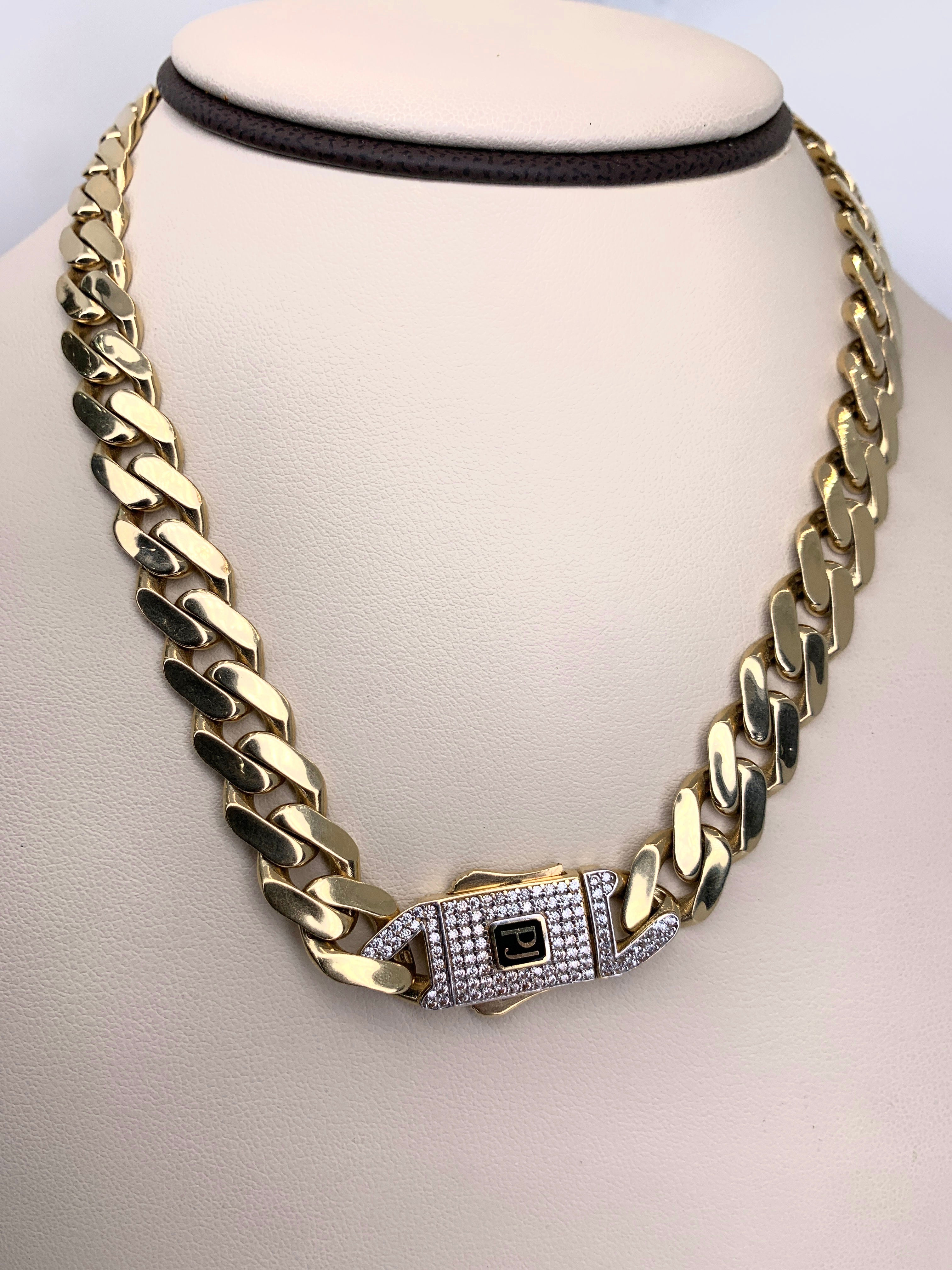 Monaco Chain in 14K Gold – 11mm, 16” 26.5g