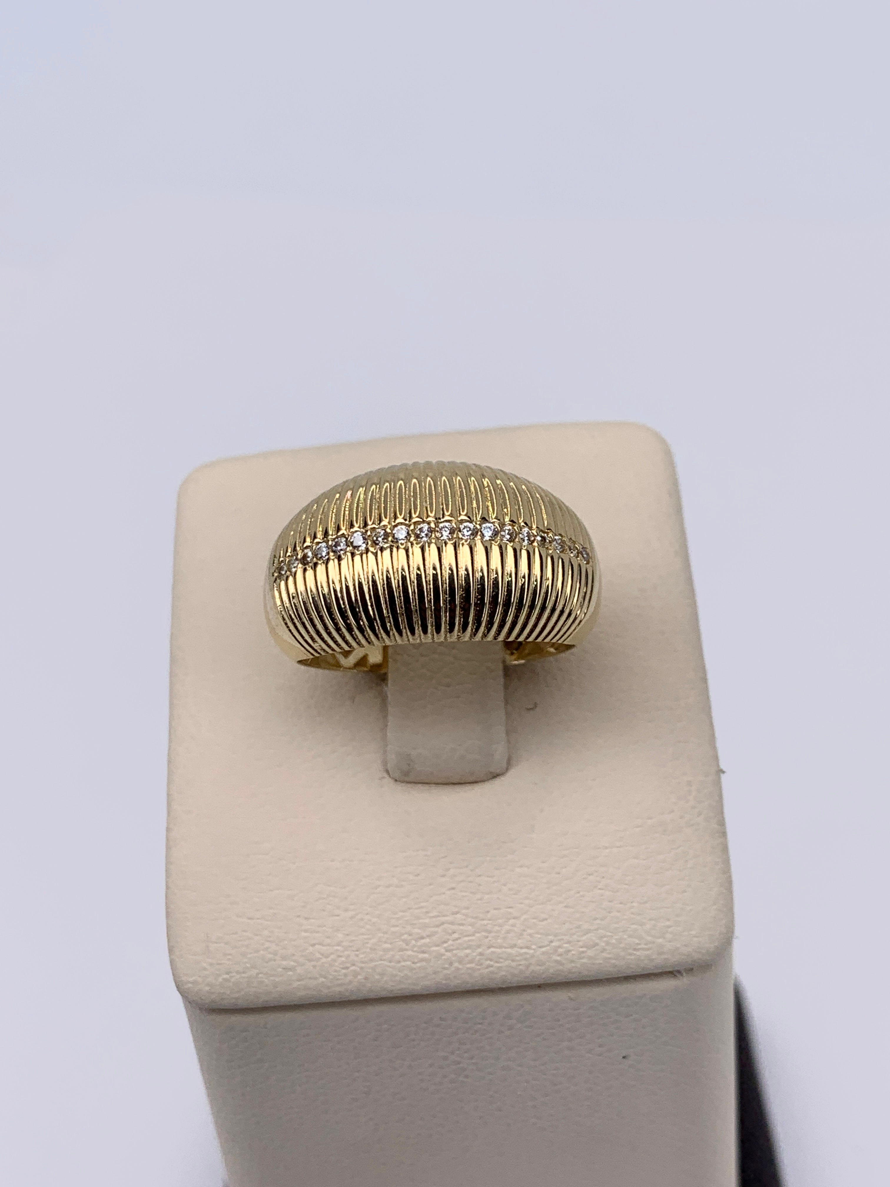 Women’s Italian 14K Ring with Cubic Zirconia – Size 7