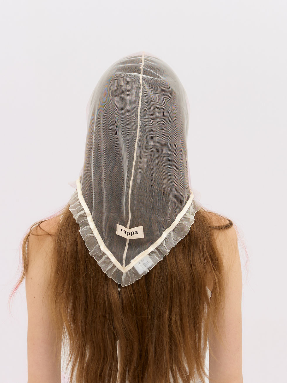 Seraphina Gnocchi Beige Tulle Headpiece Back