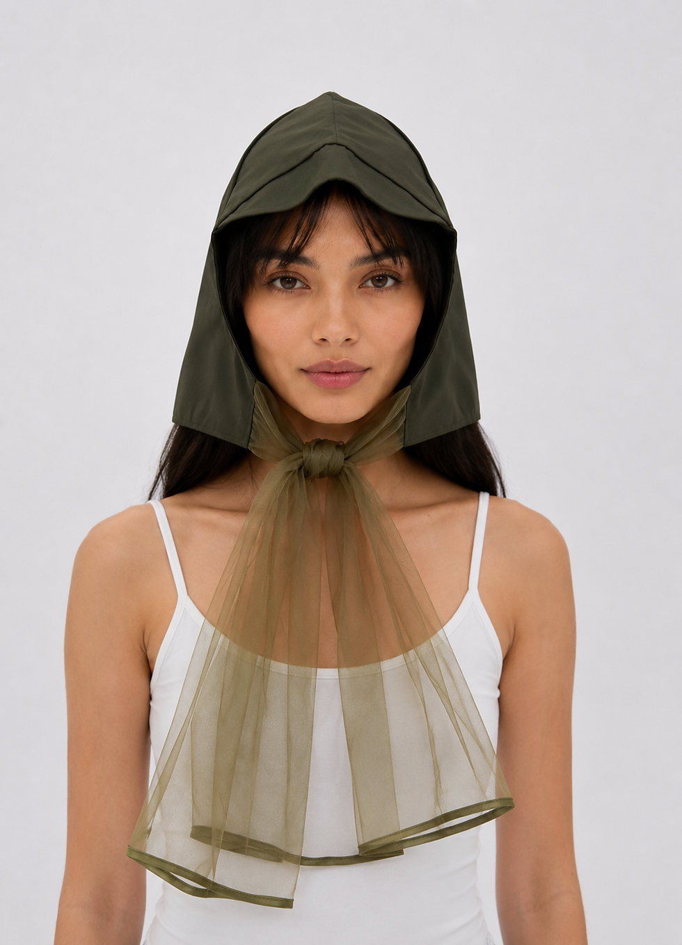 La Clochette Waterproof Hat in Olive Green Front