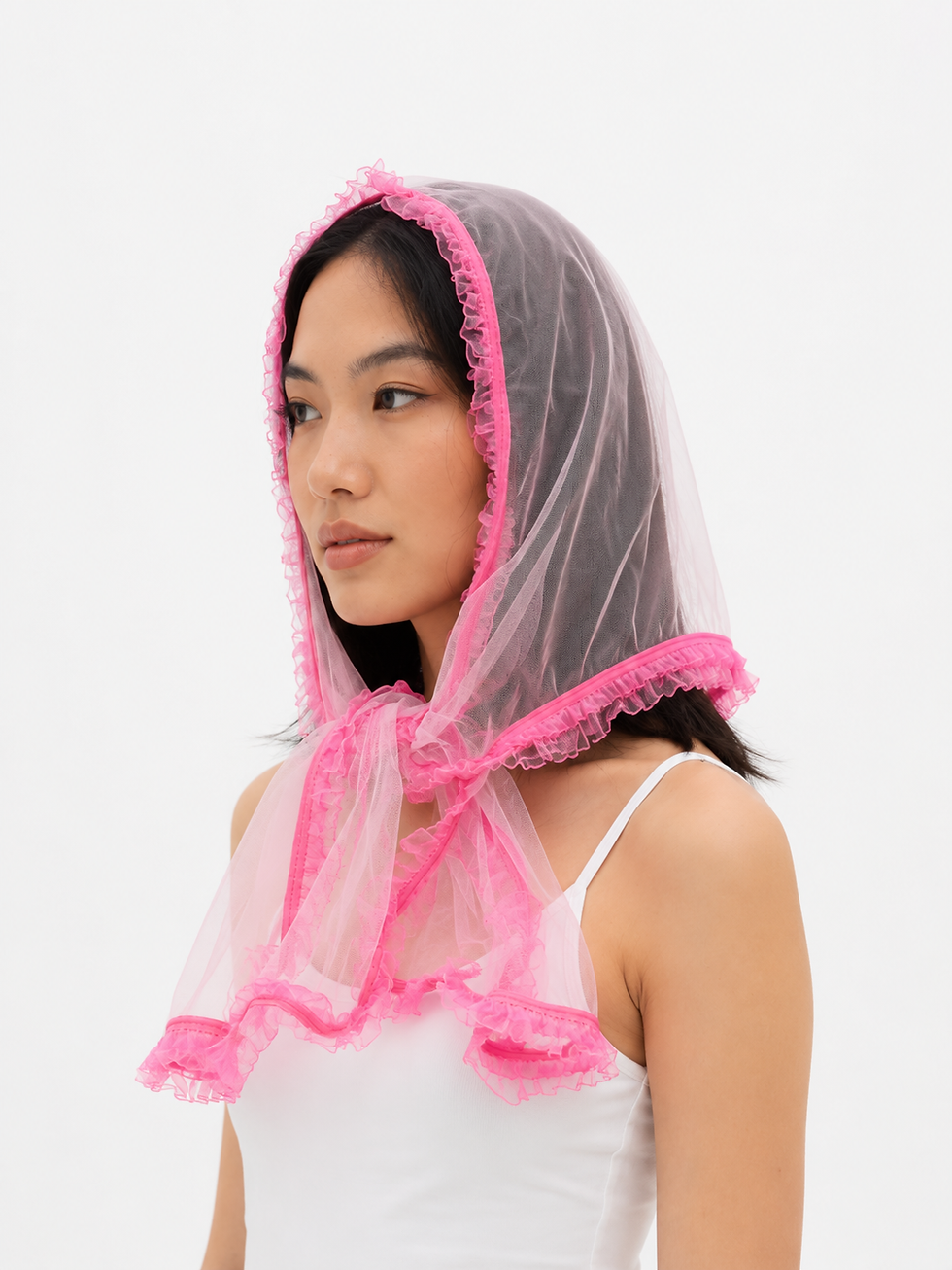Thumbnail: Mademoiselle Froufrou Tulle Headpiece - Pink Side
