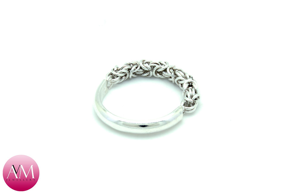 Thumbnail: FIDELITY - Sterling Silver Microbyzantine Half Ring