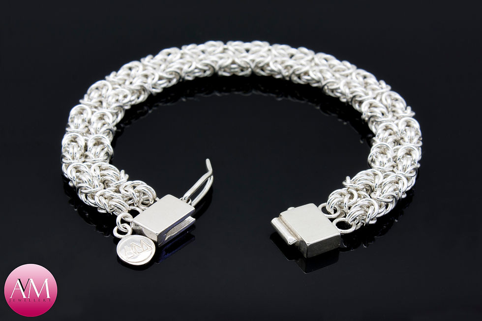 Thumbnail: TWINS - Twin Delicate Sterling Silver Byzantine Bracelet