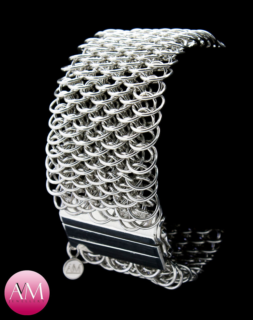 Thumbnail: PROVIDENCE - Sterling Silver Dragonscale Weave Bracelet