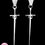 Thumbnail: Sterling Silver de Valette Sword Earrings