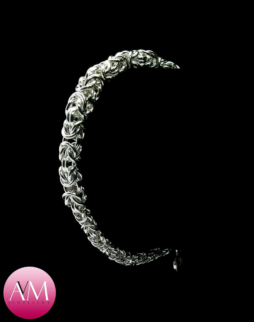 Thumbnail: COMPASSION - Sterling Silver Graduated Byzantine Bracelet