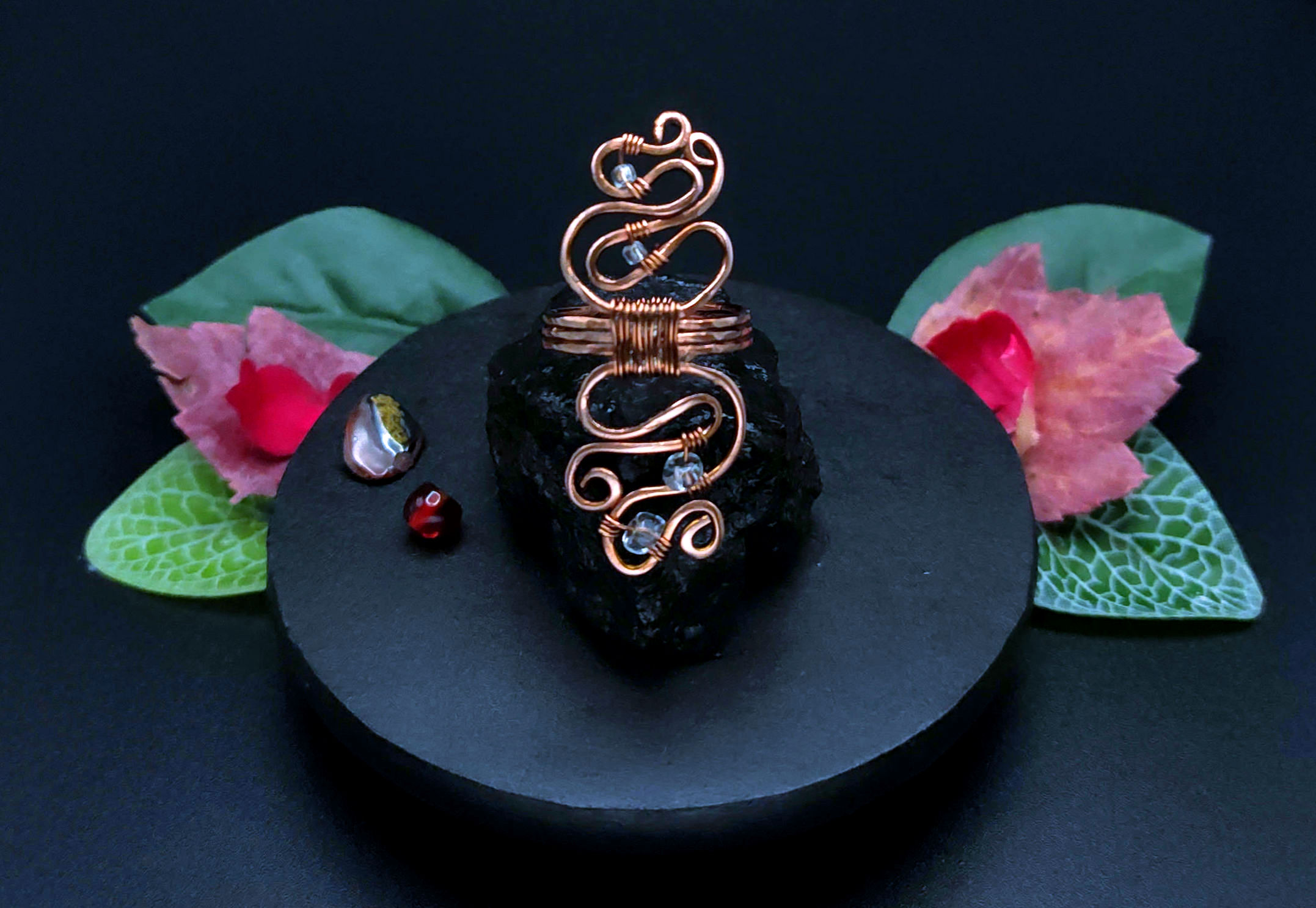 Swirl Ring with Translucent Silver