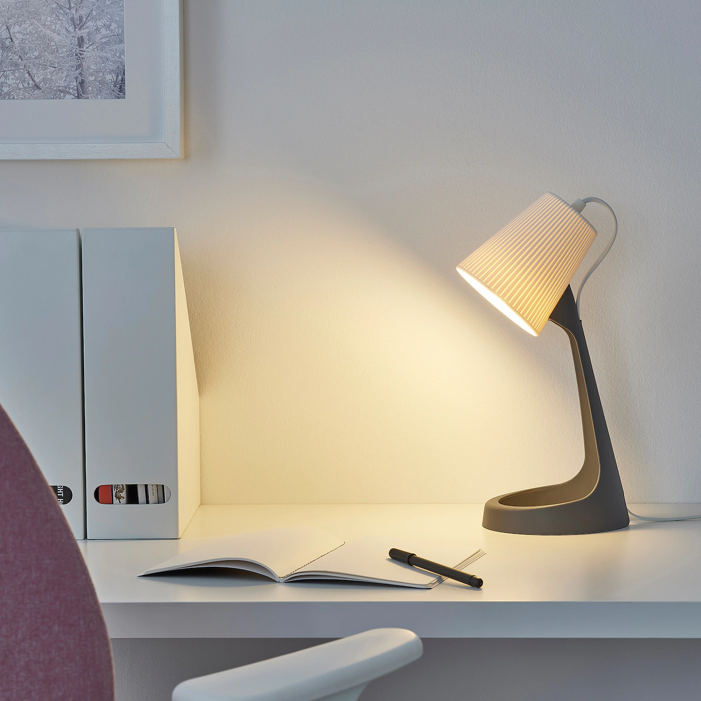 SVALLET
Work lamp, dark grey, white