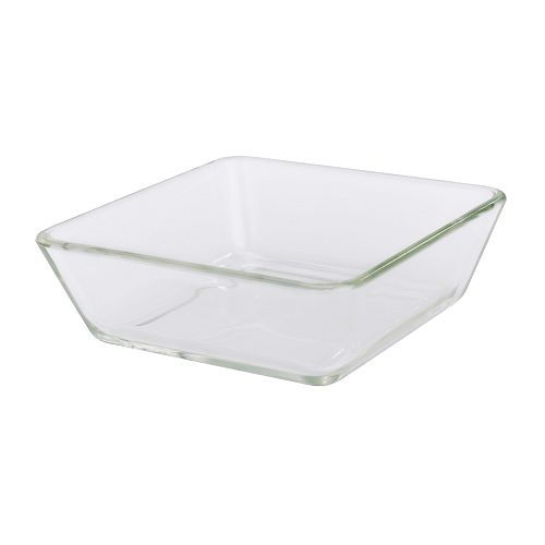 Oven/serving dish, clear glass