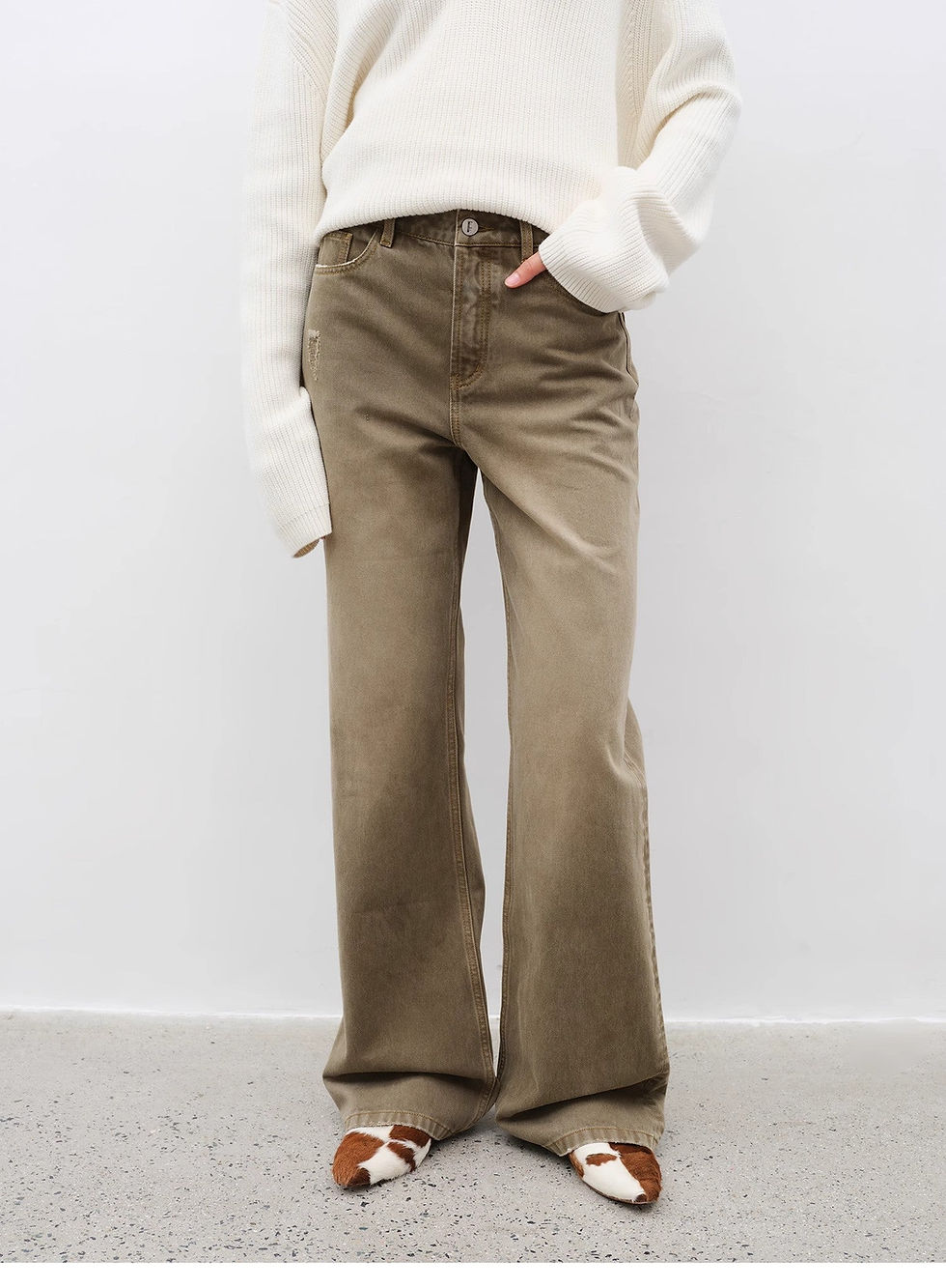 Thumbnail: "Flare Mark" Retro All-Season Slim-Fit Flared Jeans